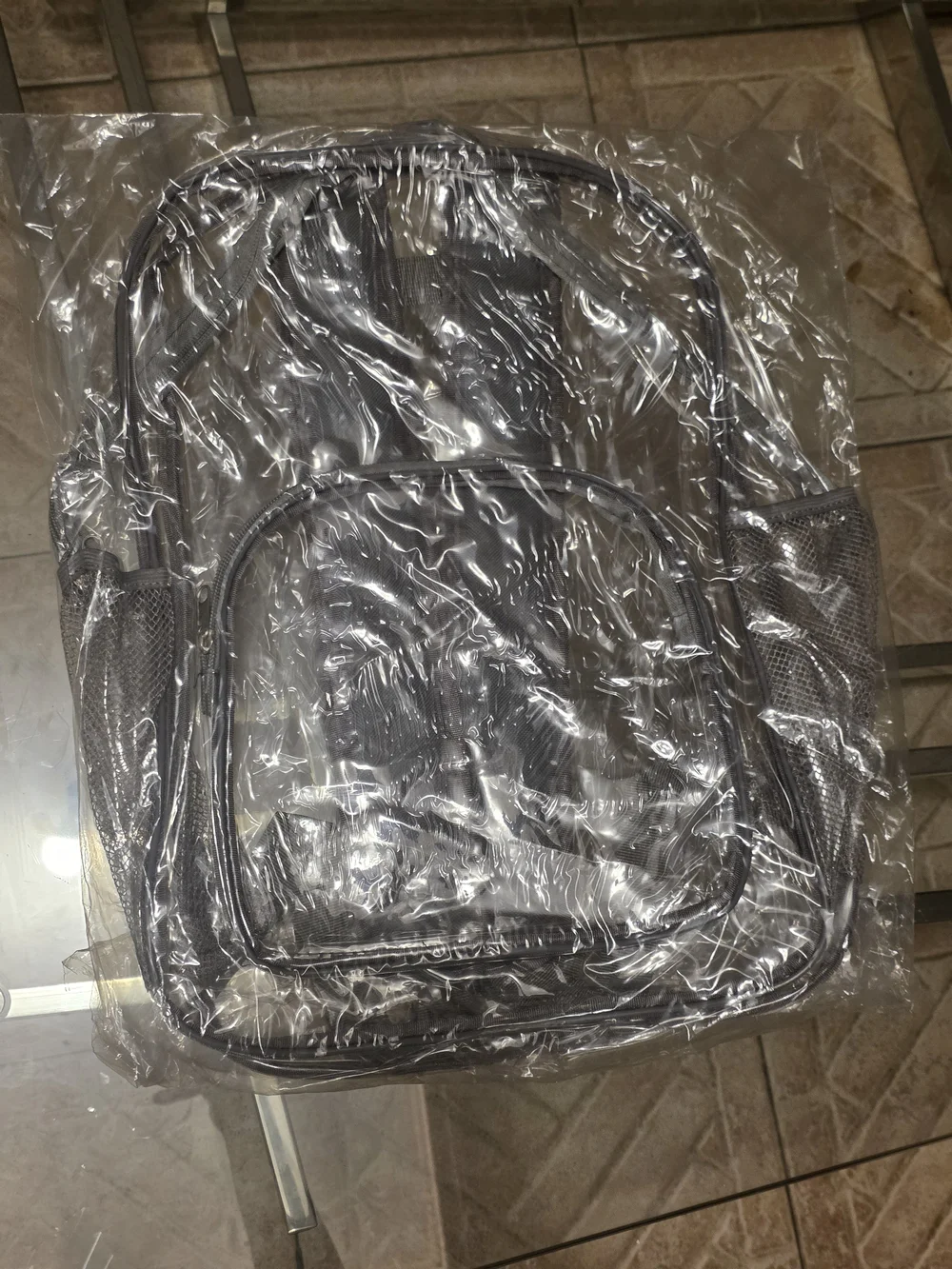 Clear Kids Backpack in Gray - Transparent School Bag Unisex